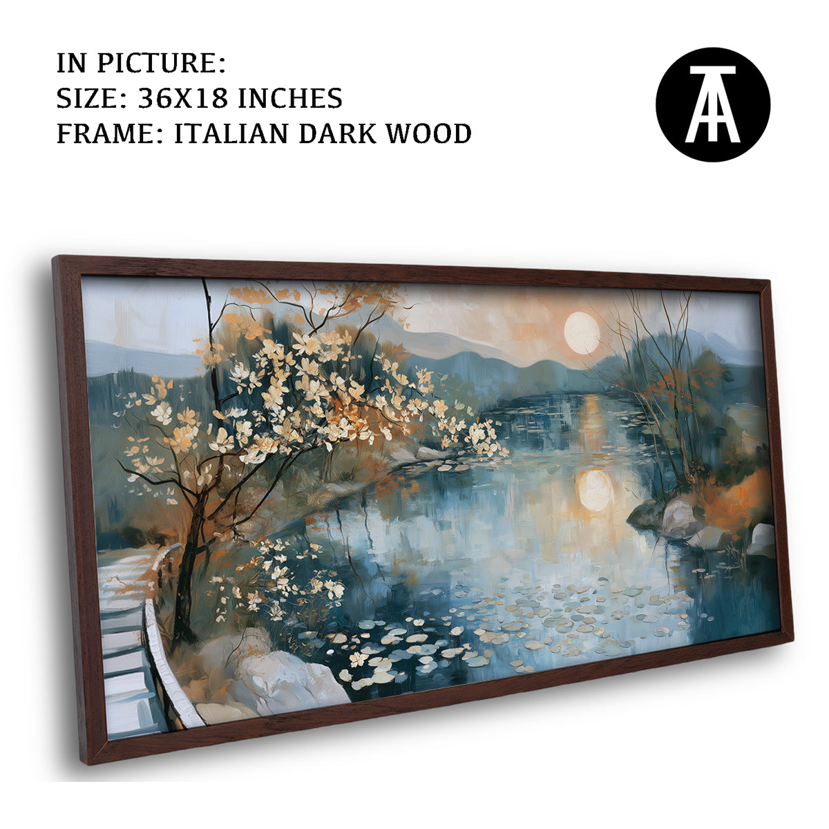 Artwork in Dark Wood Frame