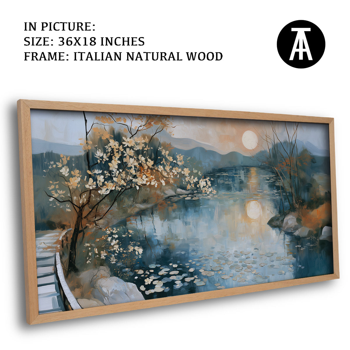 Artwork in Natural Wood Frame