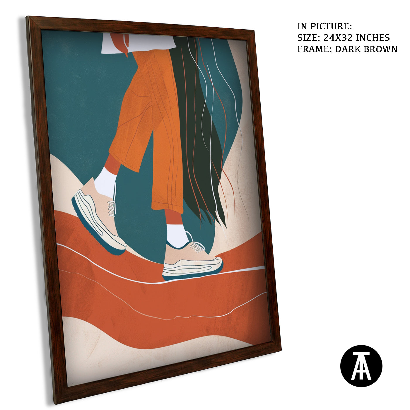 Artwork in Dark Brown Frame