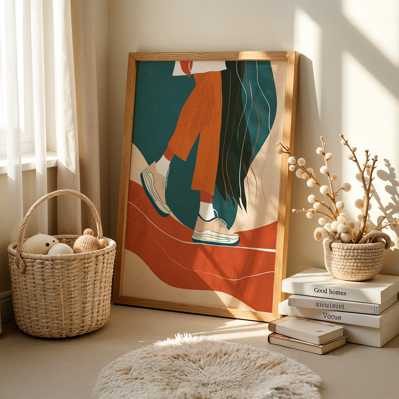 Boho Art Painting in a Lifestyle Setting