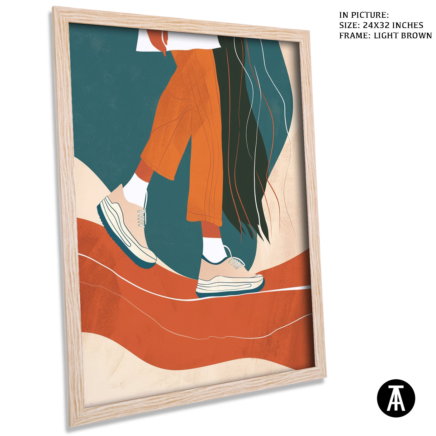 Artwork in Light Brown Frame