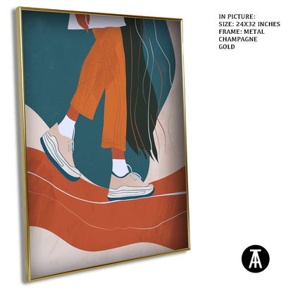 Artwork in Metal Champagne Gold Frame