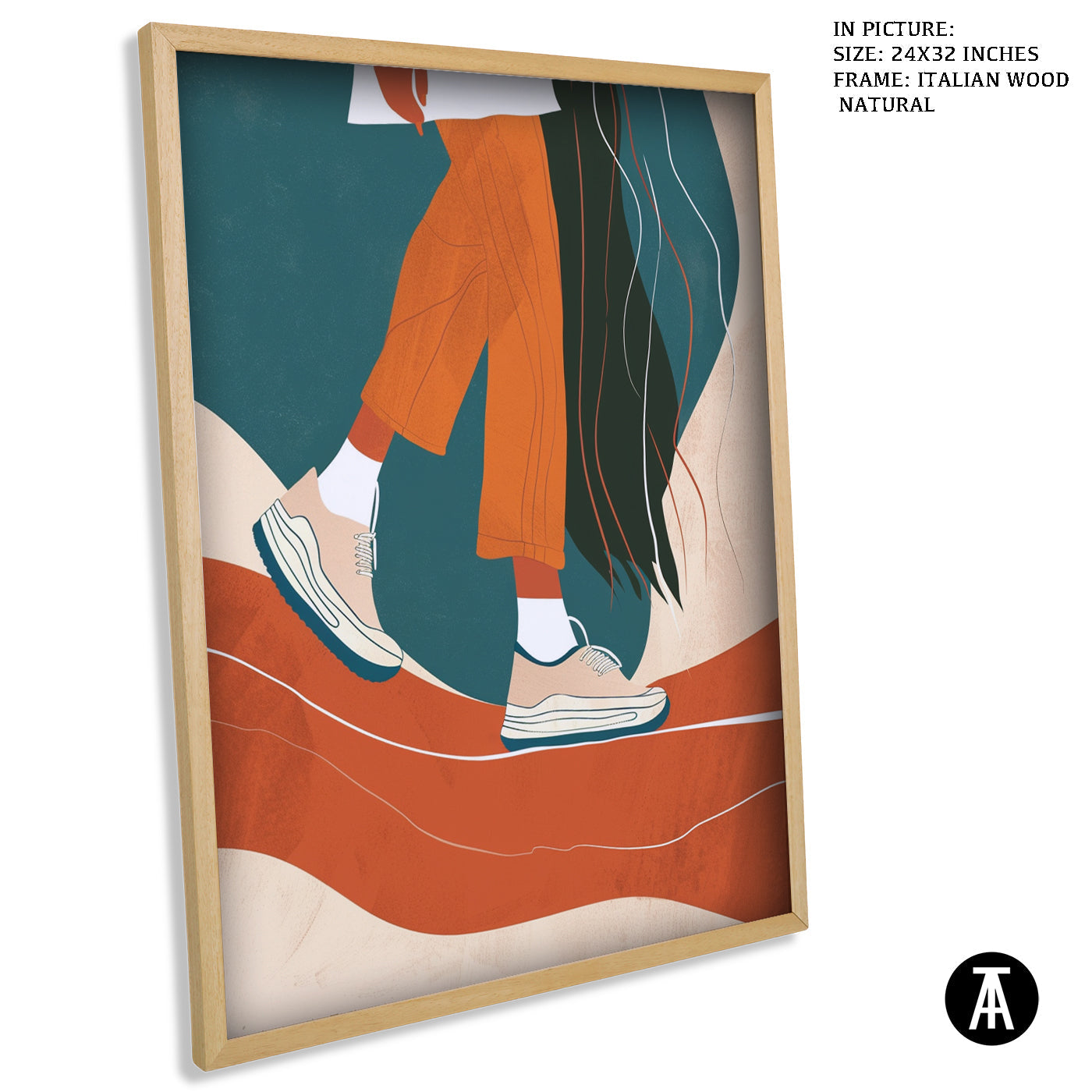 Artwork in Natural Wood Frame