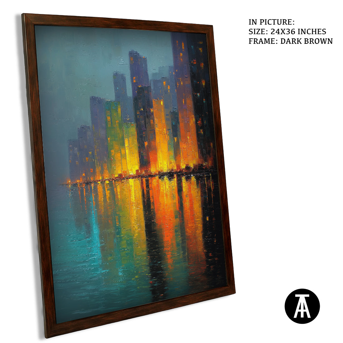 Artwork in Dark Brown Frame