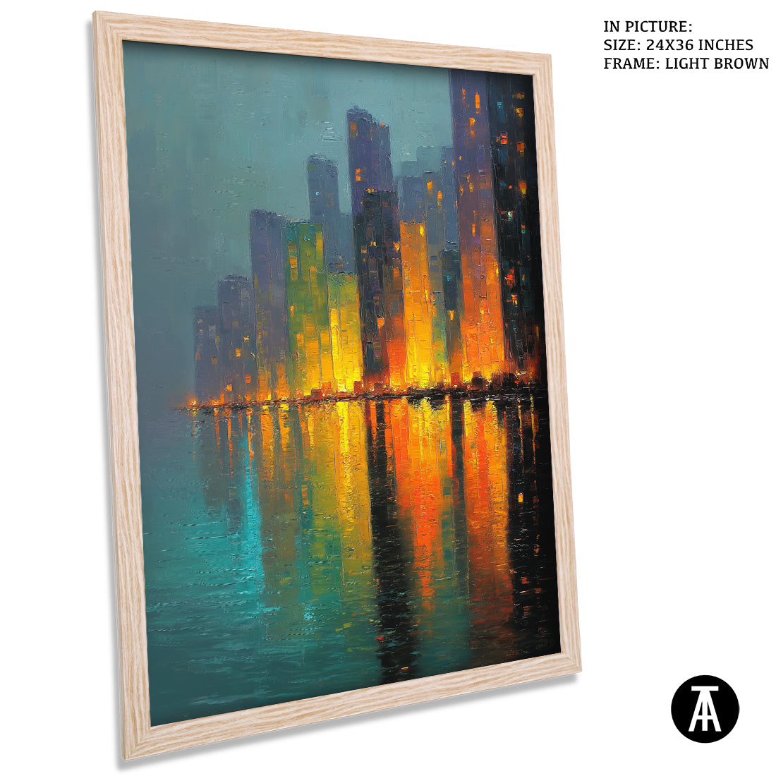 Artwork in Light Brown Frame