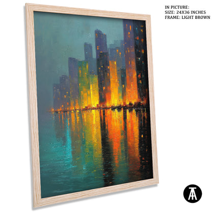 Artwork in Light Brown Frame