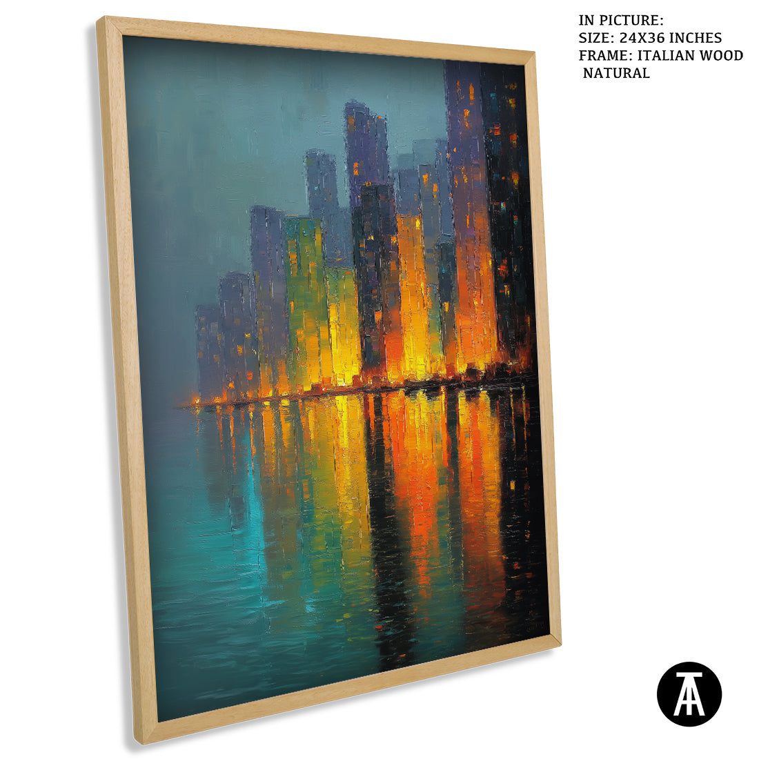 Artwork in Natural Wood Frame