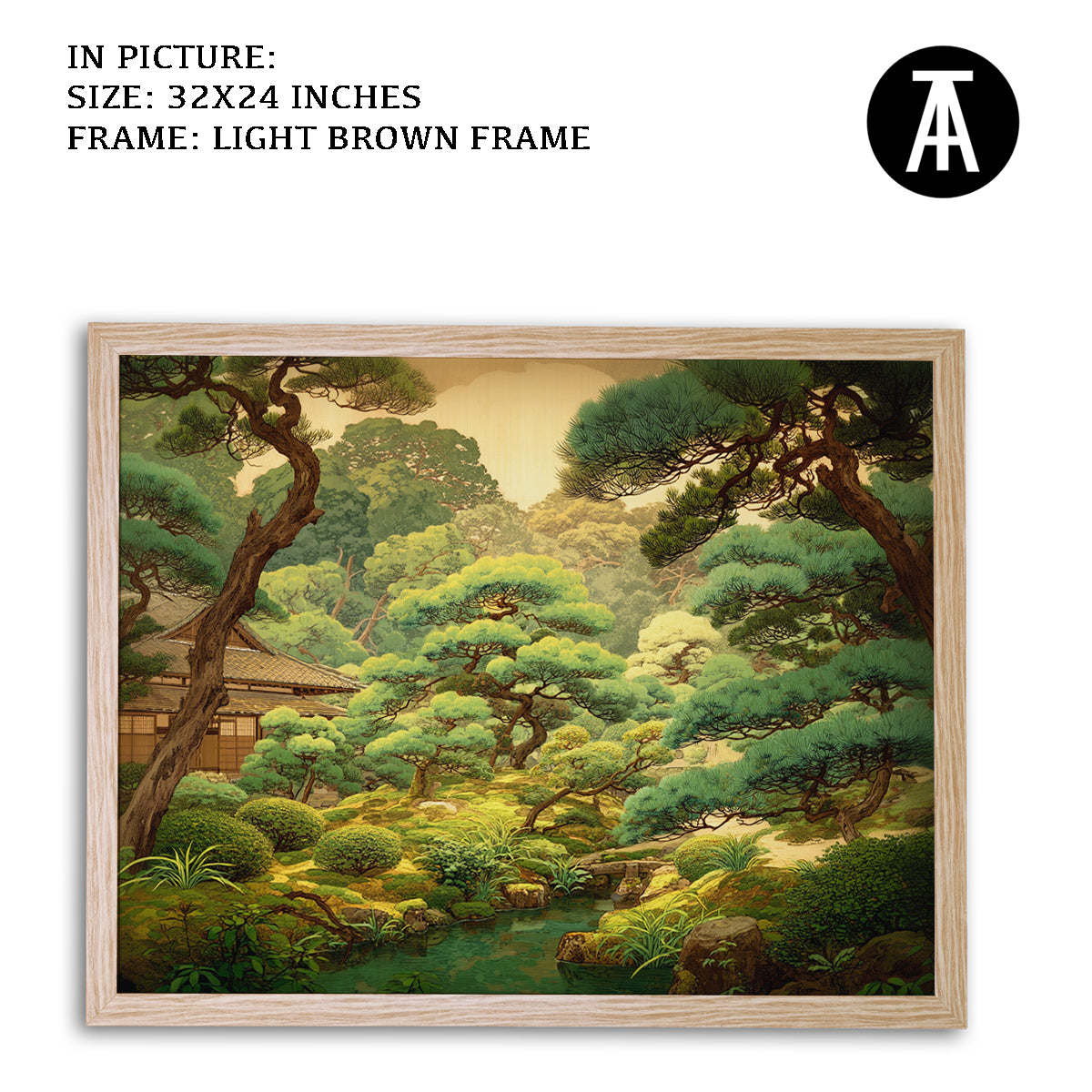 Artwork in Dark Brown Frame