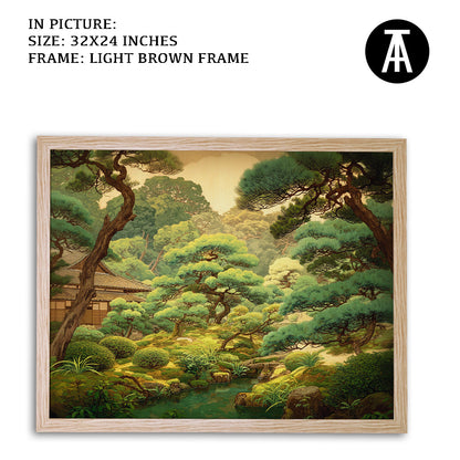 Artwork in Dark Brown Frame