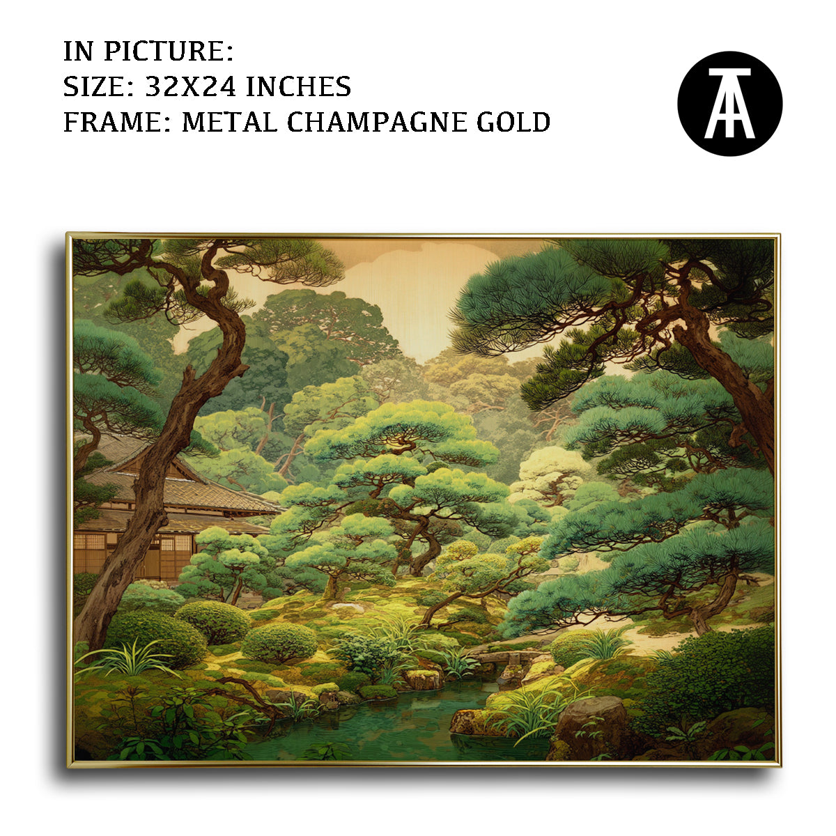 Artwork in Light Brown Frame