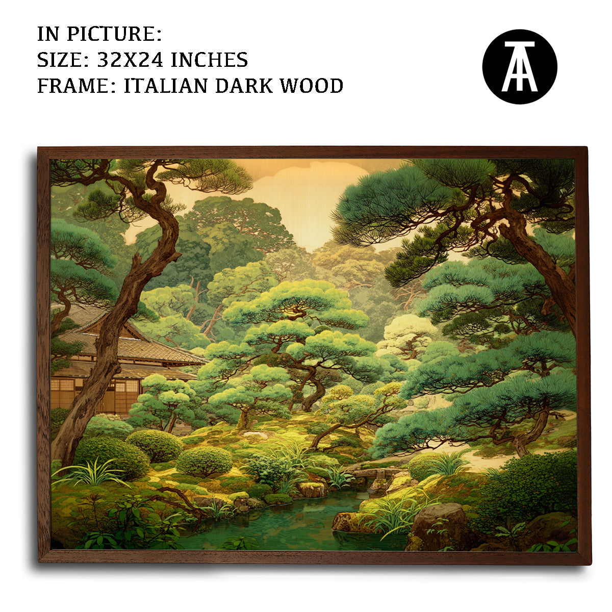 Artwork in Dark Wood Frame