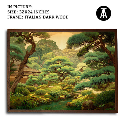 Artwork in Dark Wood Frame