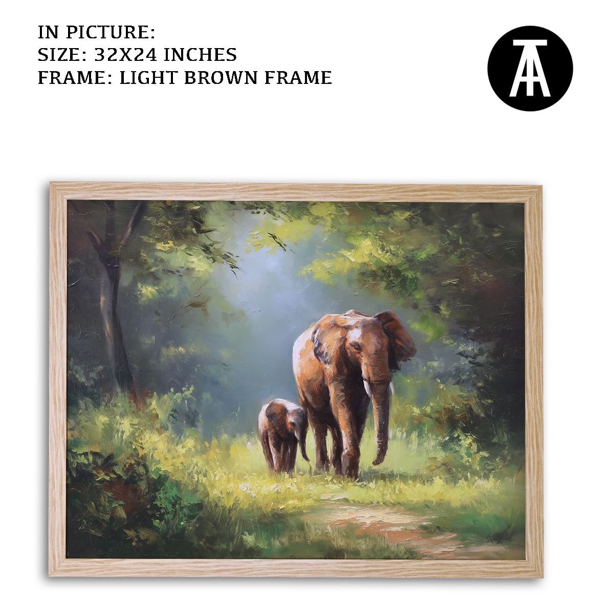 Artwork in Dark Brown Frame