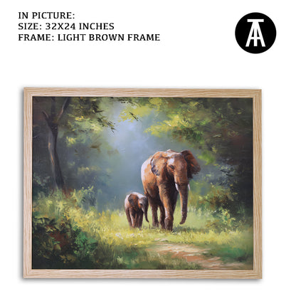 Artwork in Dark Brown Frame