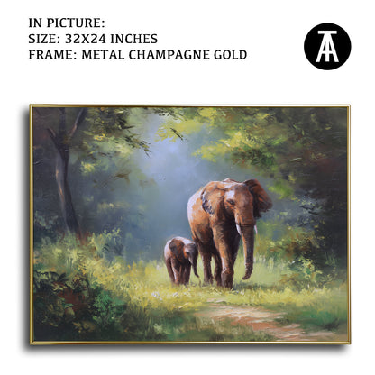 Artwork in Light Brown Frame