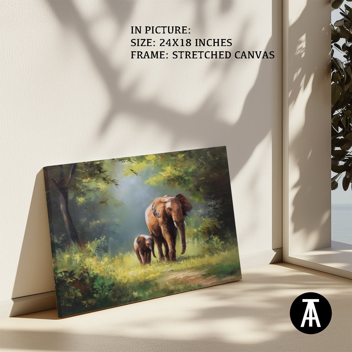 Artwork in Natural Wood Frame