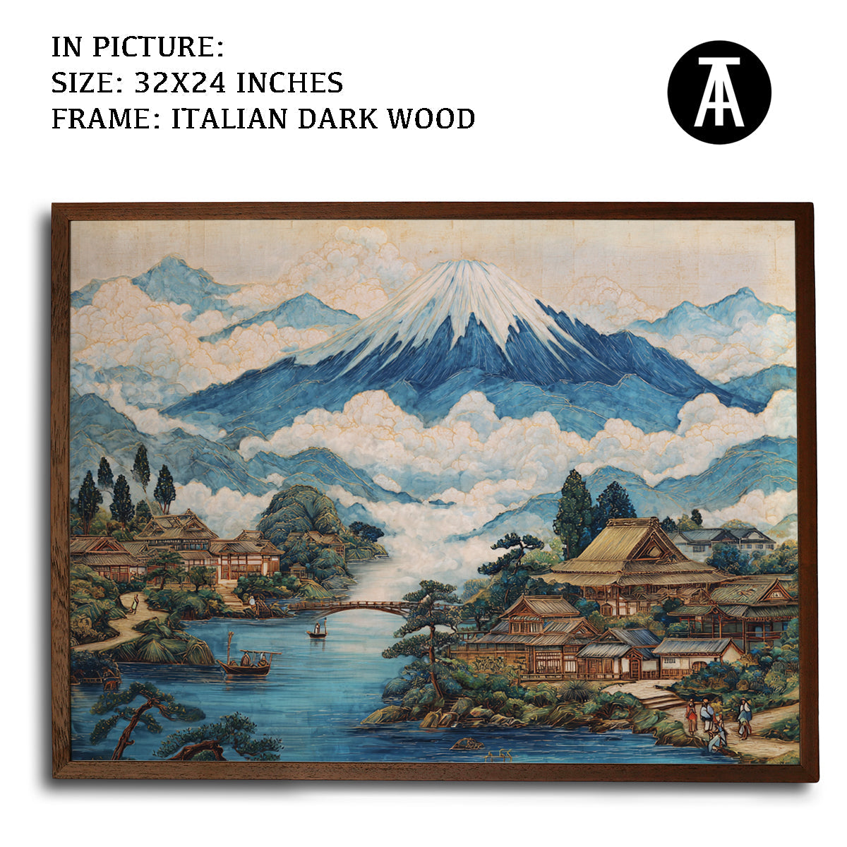 Artwork in Dark Wood Frame