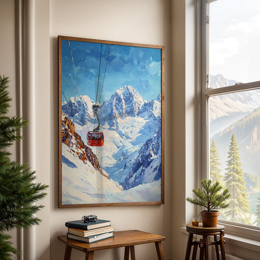 Swiss Alps Painting in a Lifestyle Setting