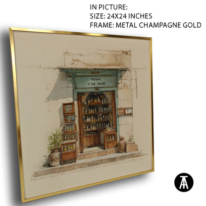 Artwork in Metal Champagne Gold Frame