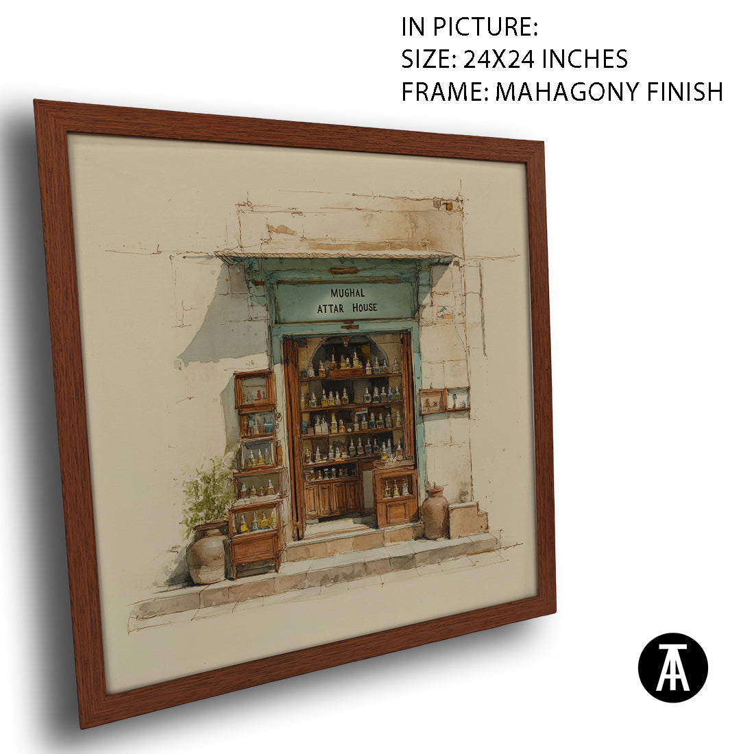 Artwork in Mahogany Finish Frame