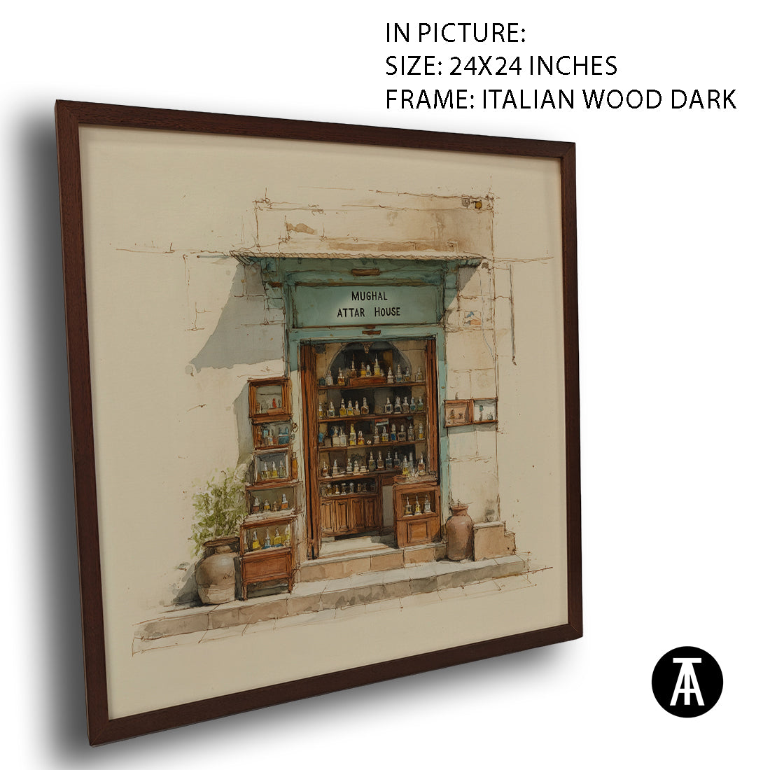Artwork in Dark Wood Frame