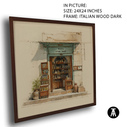 Artwork in Dark Wood Frame