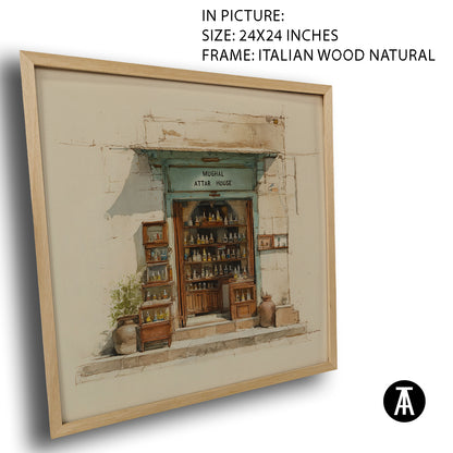 Artwork in Natural Wood Frame