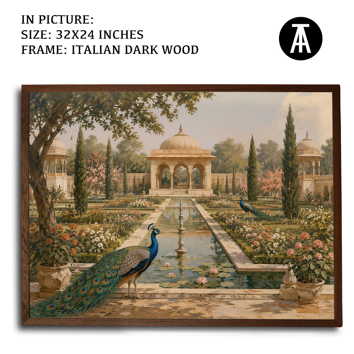 Artwork in Dark Wood Frame