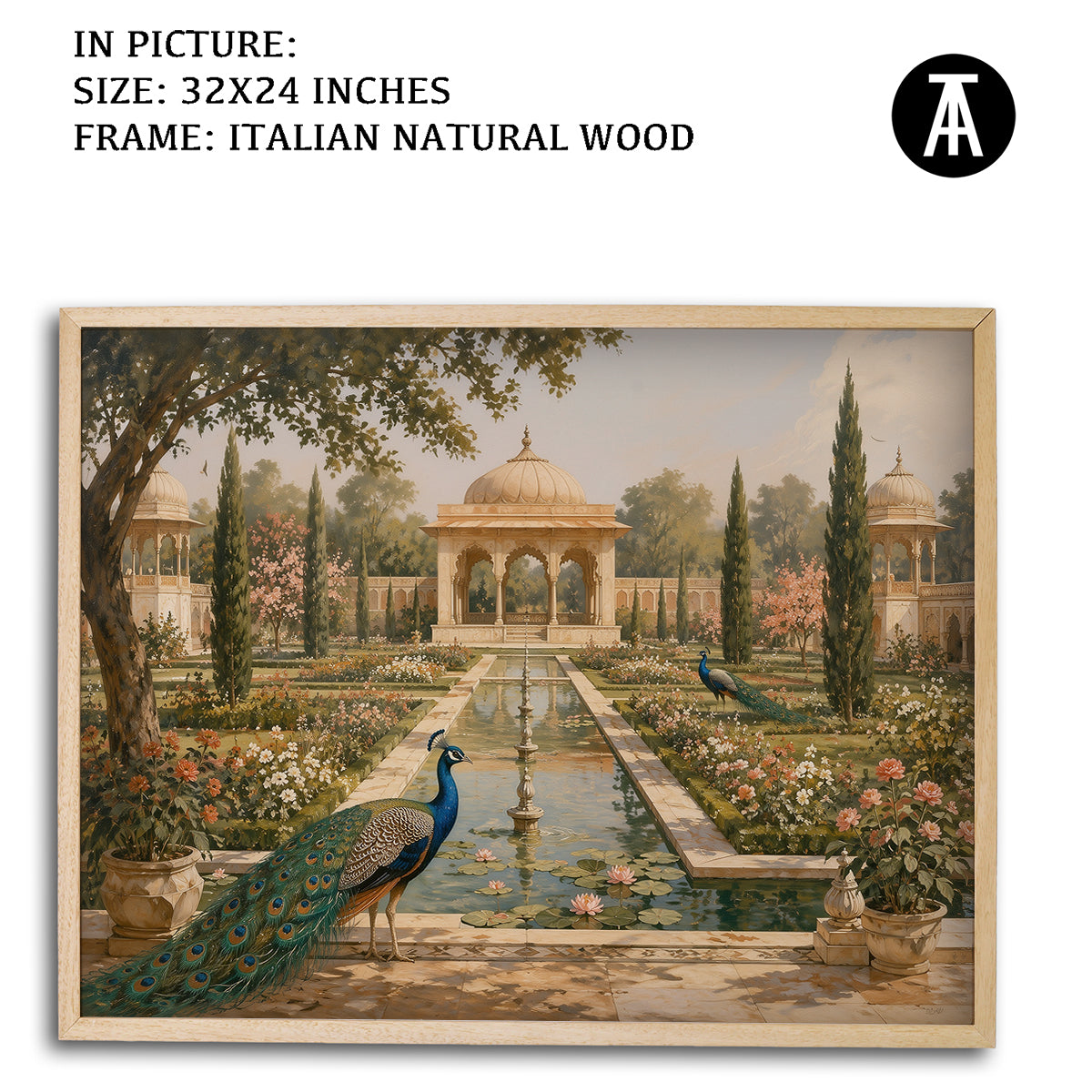Artwork in Natural Wood Frame