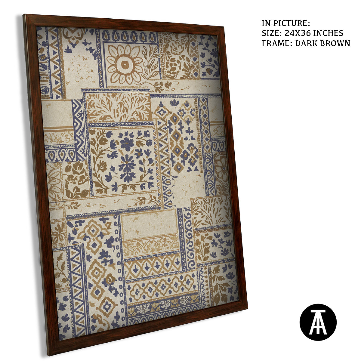 Artwork in Dark Brown Frame