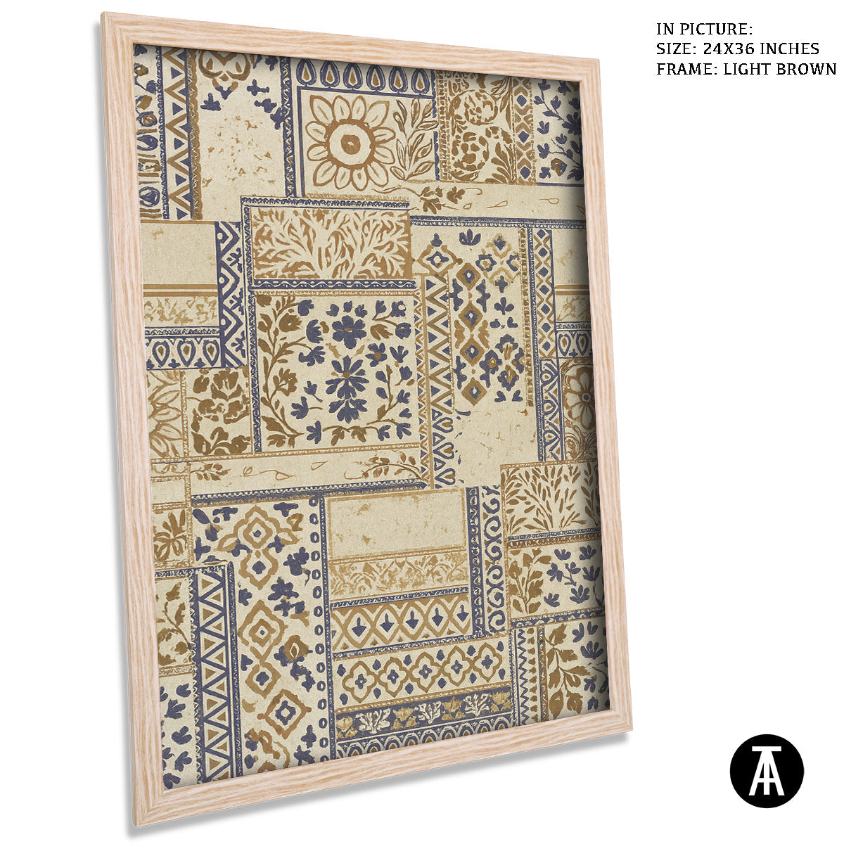 Artwork in Light Brown Frame