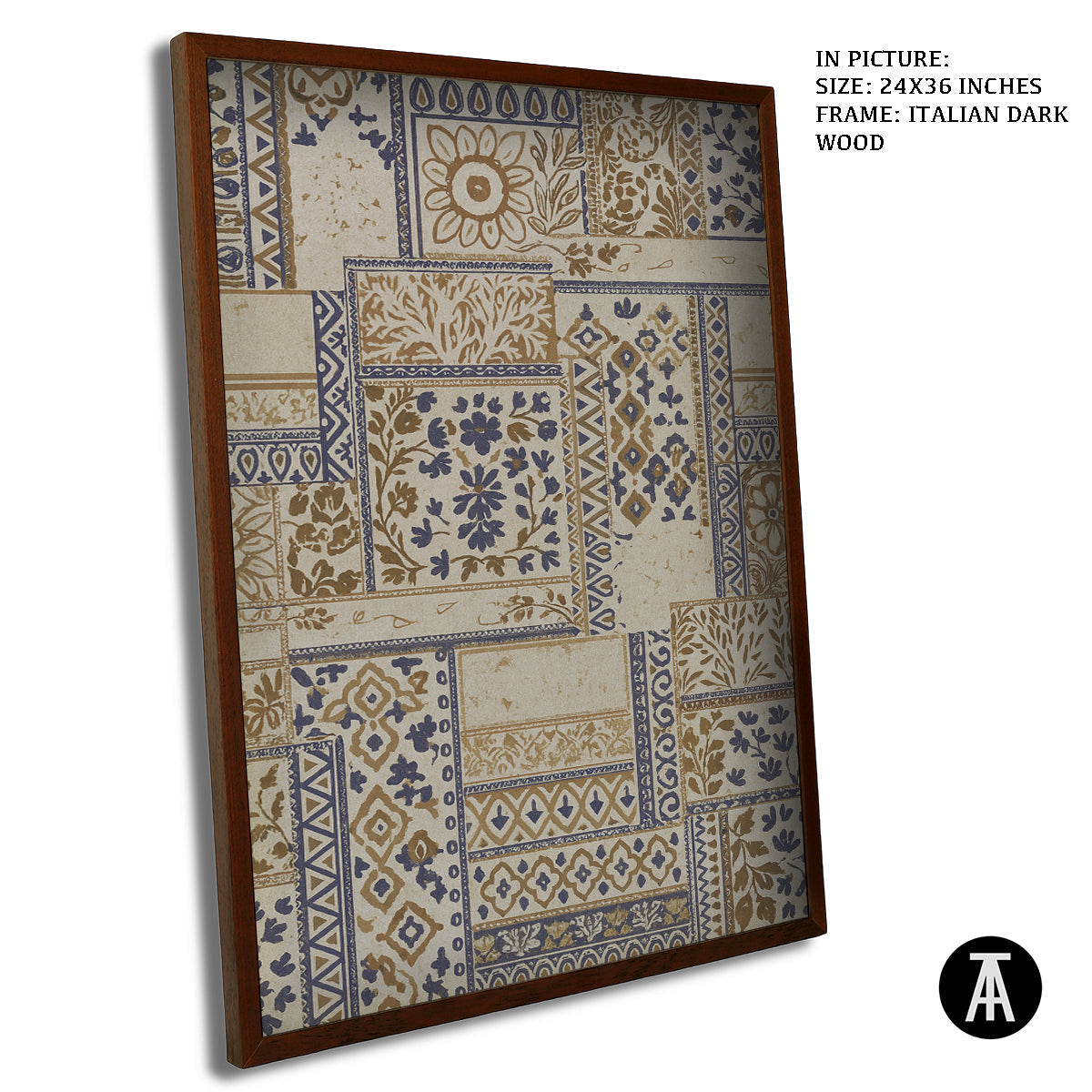 Artwork in Dark Wood Frame