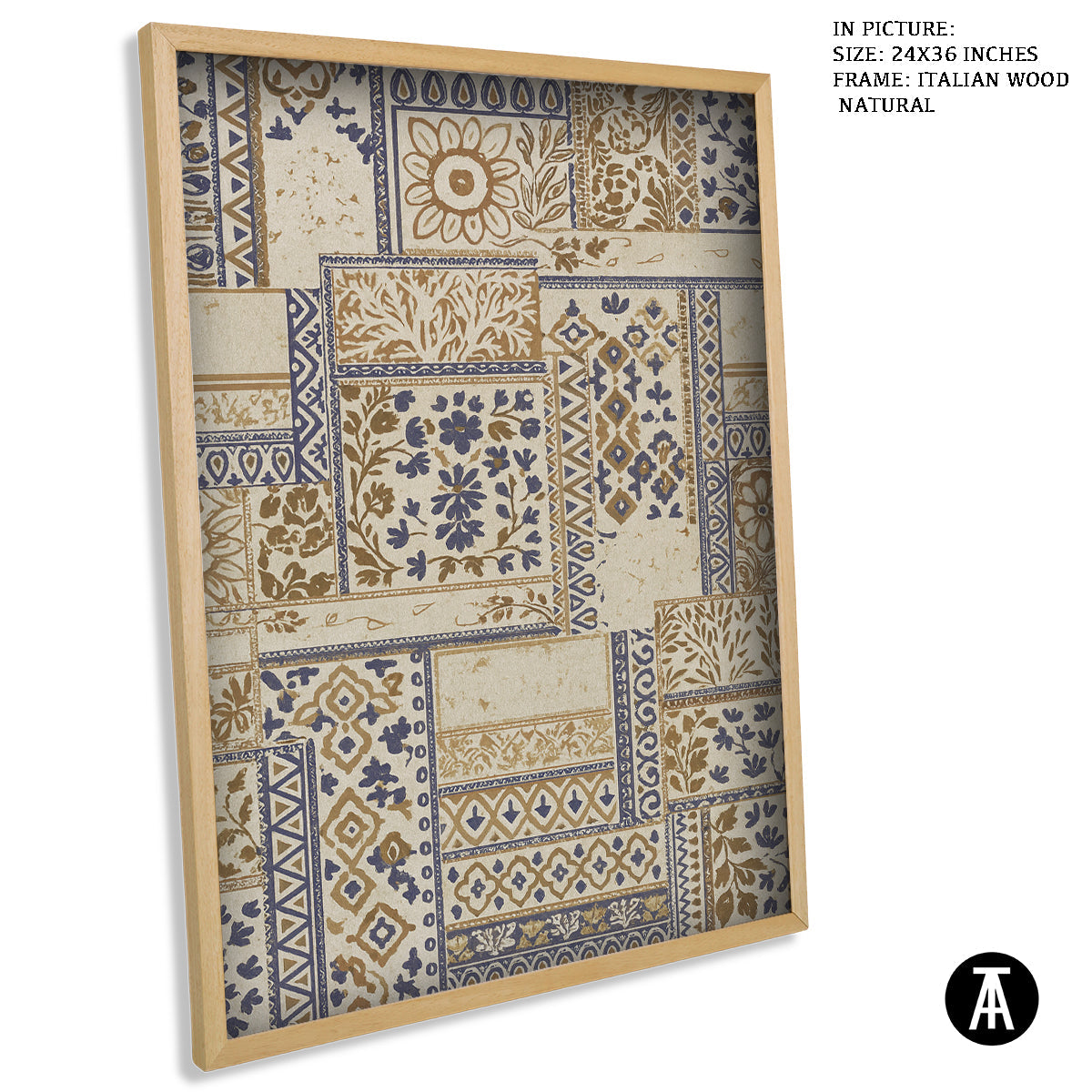 Artwork in Natural Wood Frame