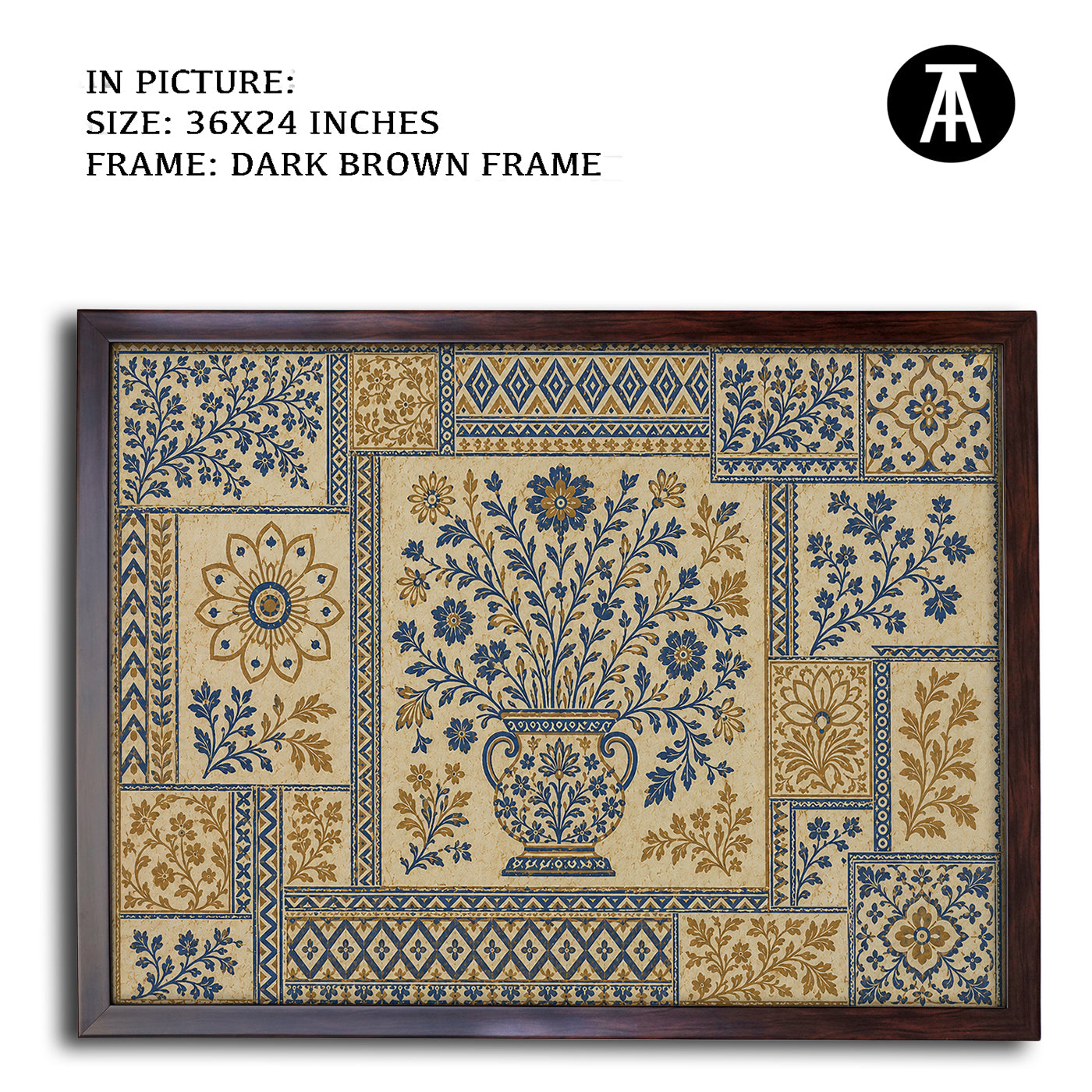 Artwork in Dark Brown Frame