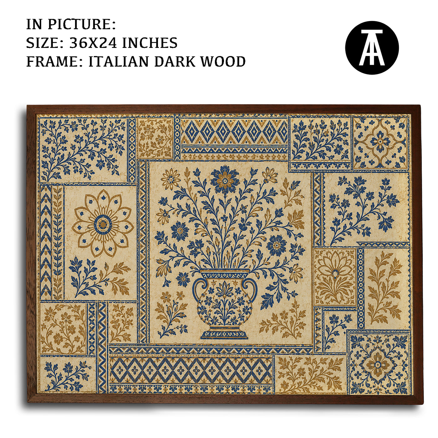 Artwork in Dark Wood Frame