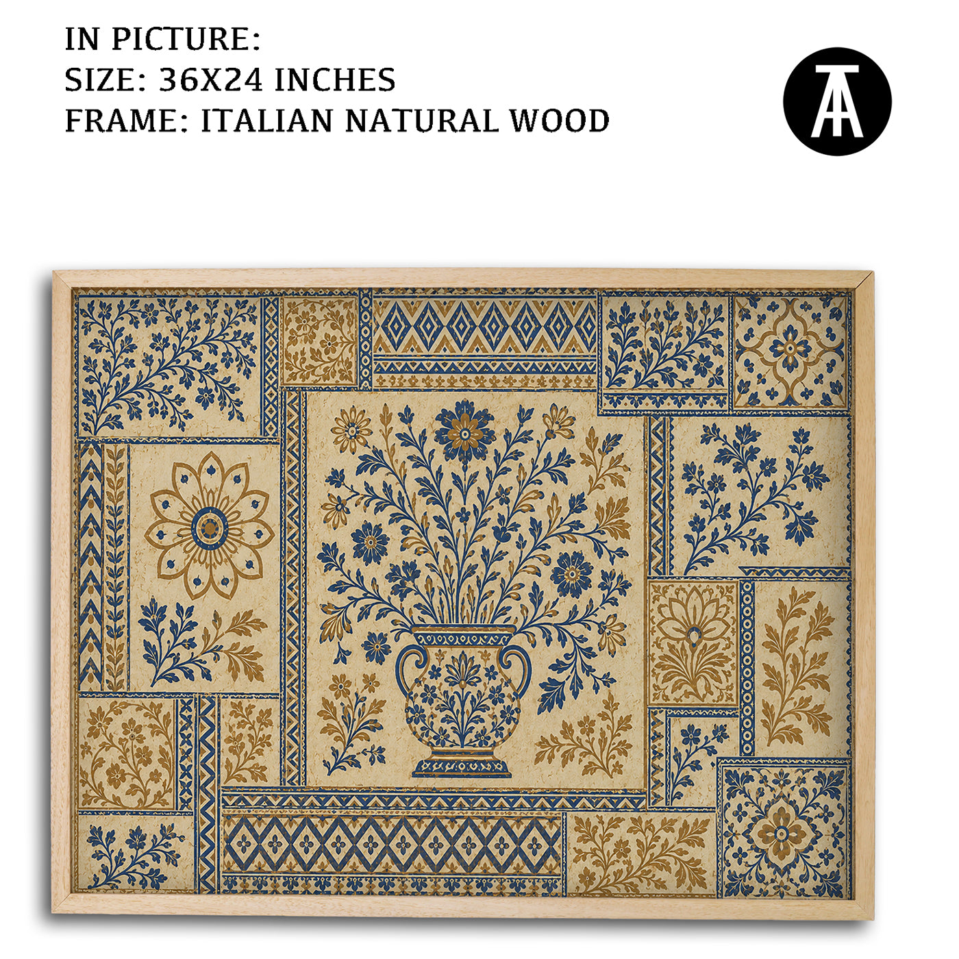 Artwork in Natural Wood Frame