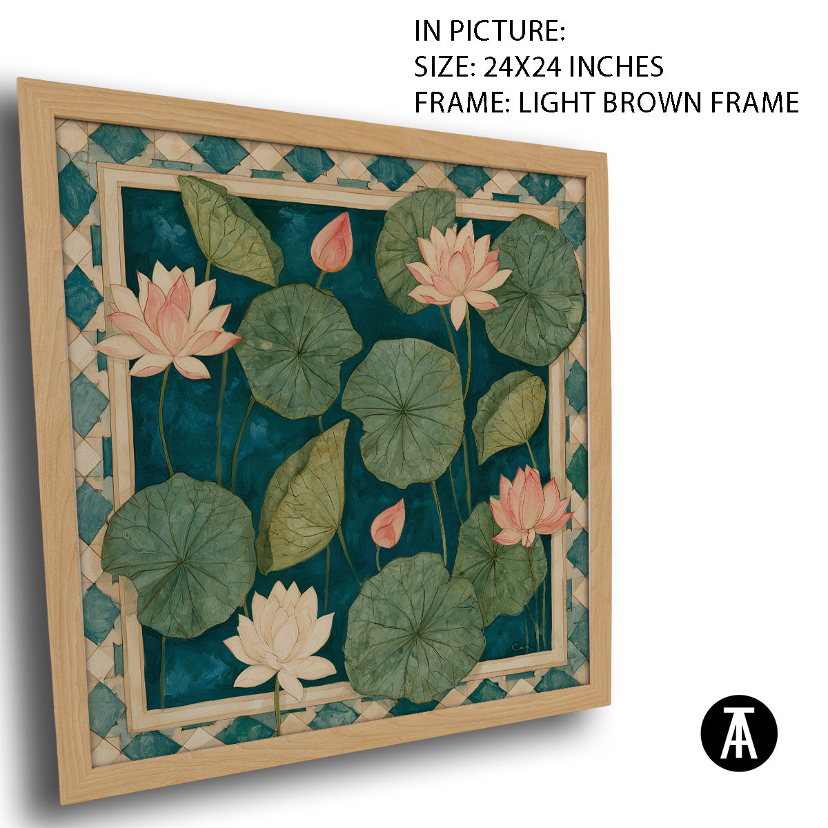 Artwork in Light Brown Frame