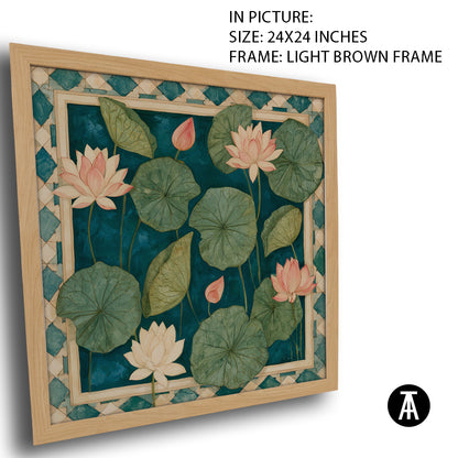 Artwork in Light Brown Frame