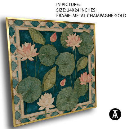 Artwork in Metal Champagne Gold Frame