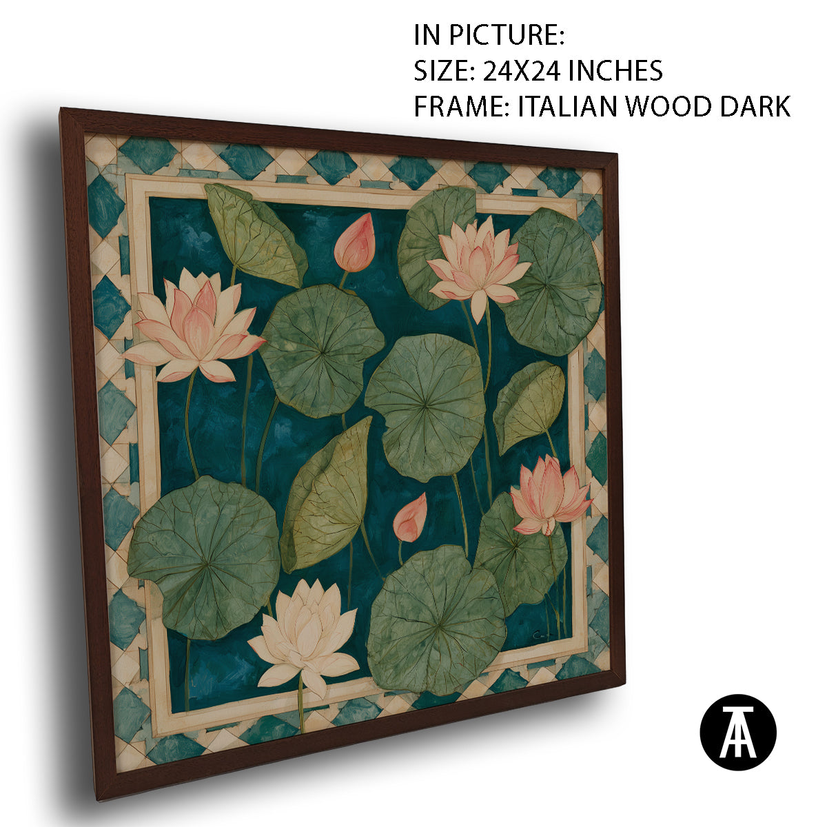 Artwork in Dark Wood Frame