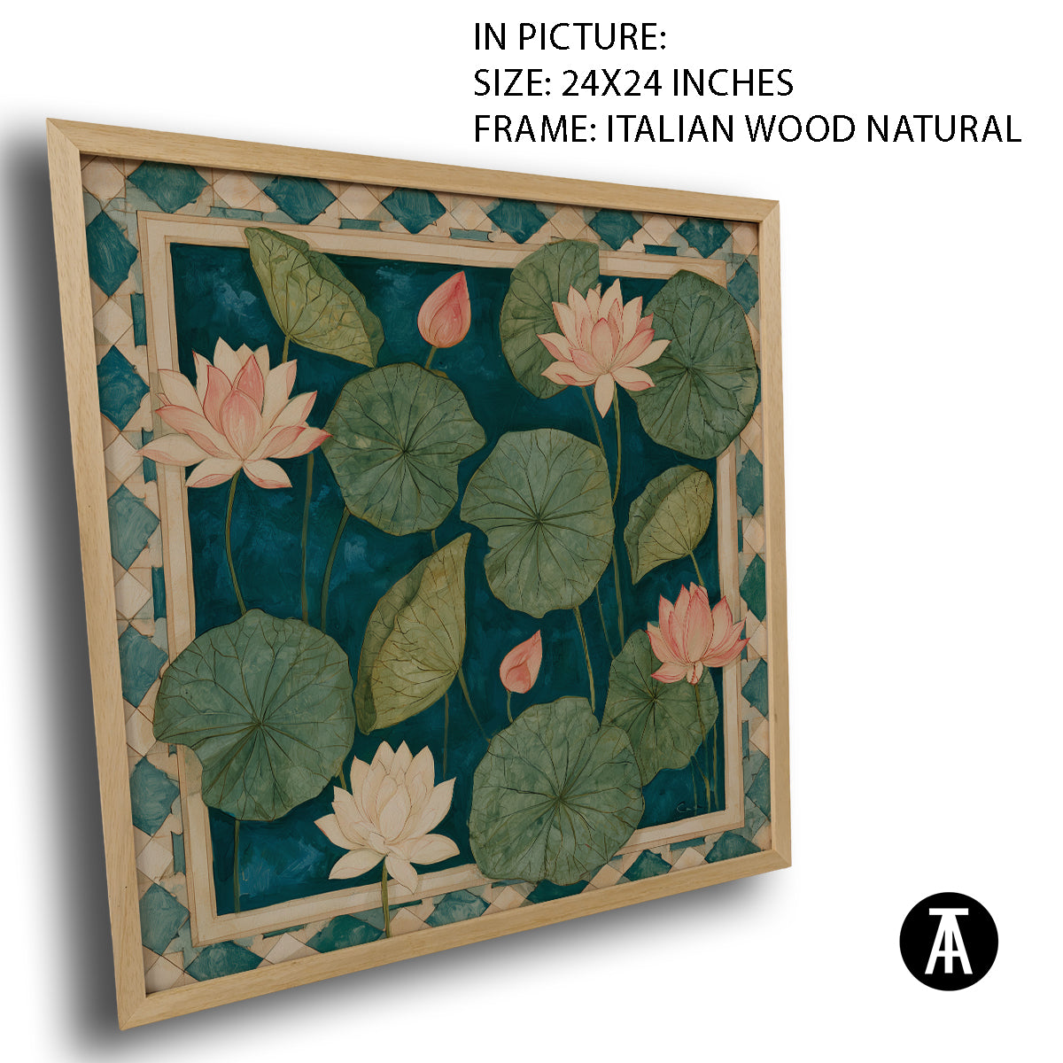 Artwork in Natural Wood Frame