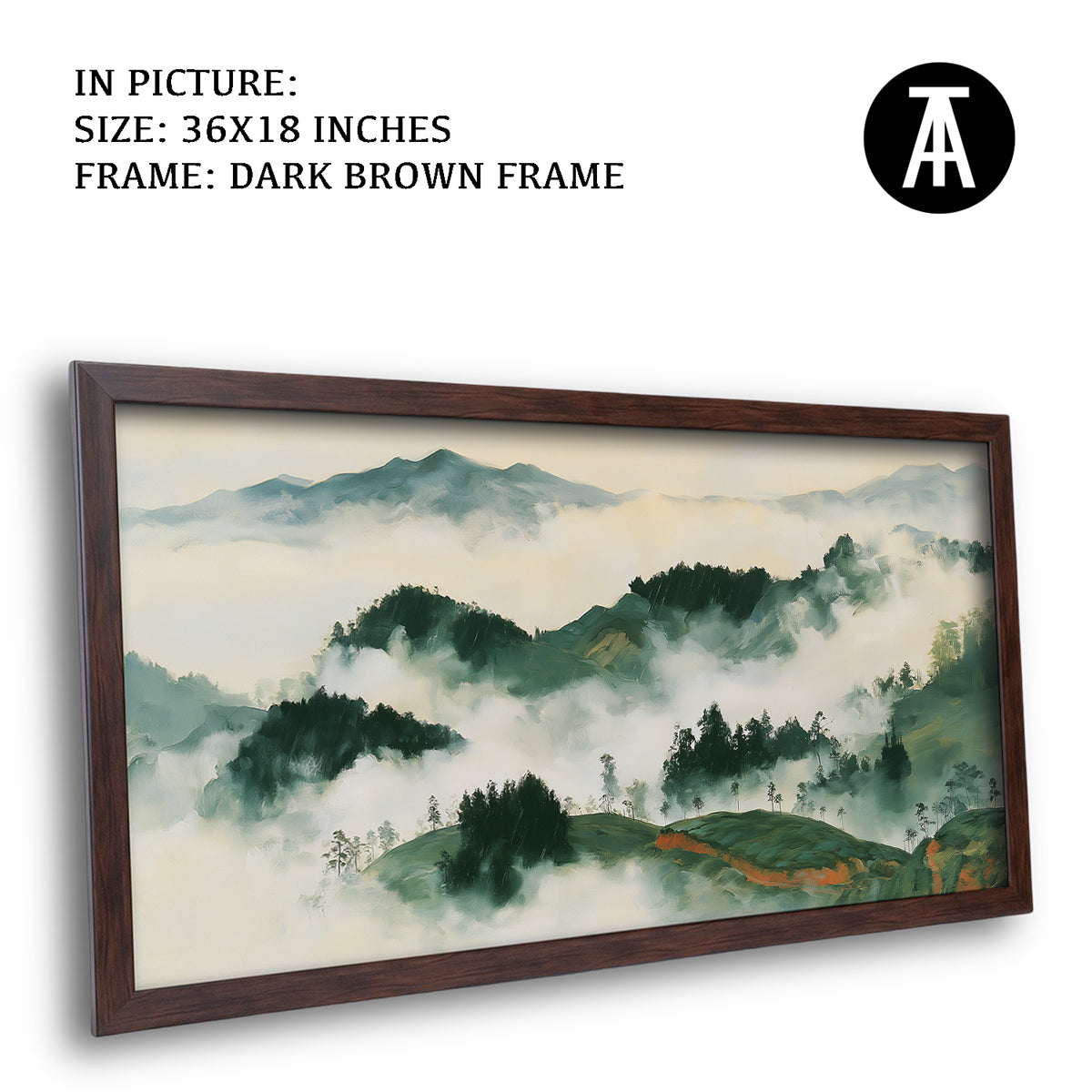 Artwork in Dark Brown Frame