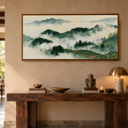 Panoramic Indian Painting in a Lifestyle Setting
