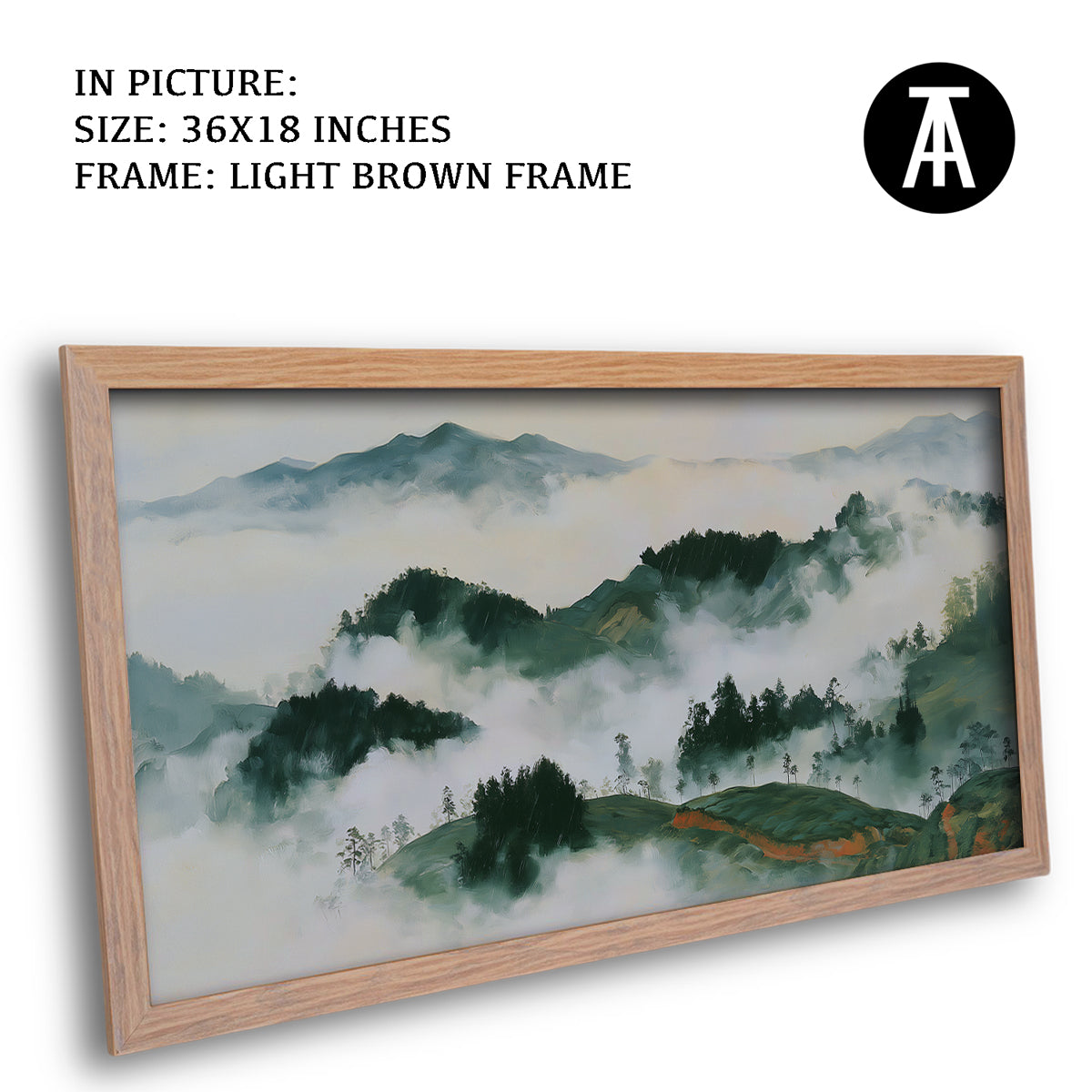 Artwork in Light Brown Frame