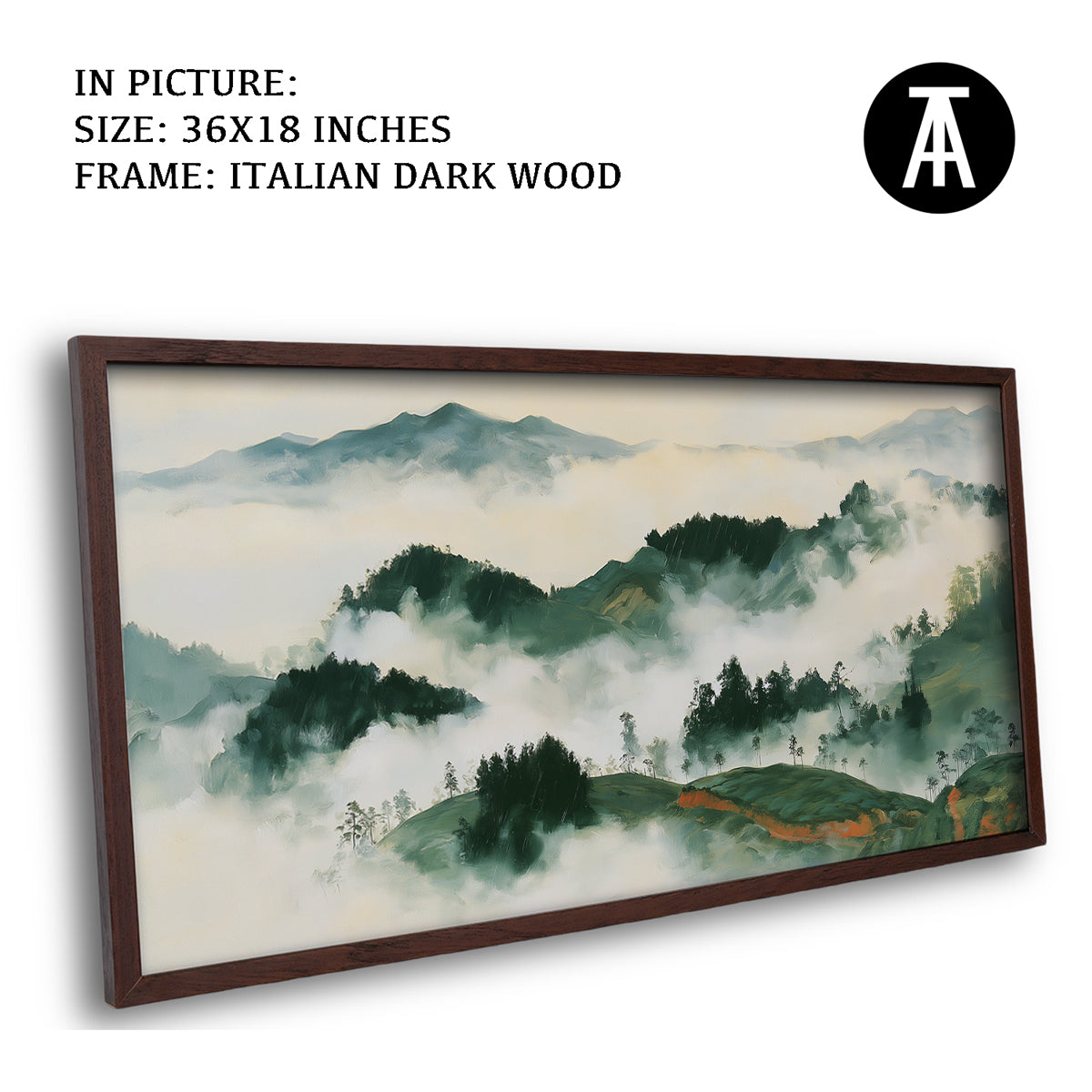 Artwork in Dark Wood Frame