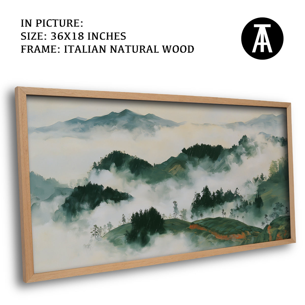 Artwork in Natural Wood Frame