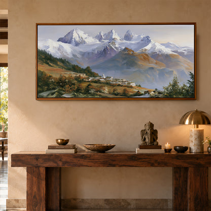 Panoramic Indian Painting in a Lifestyle Setting