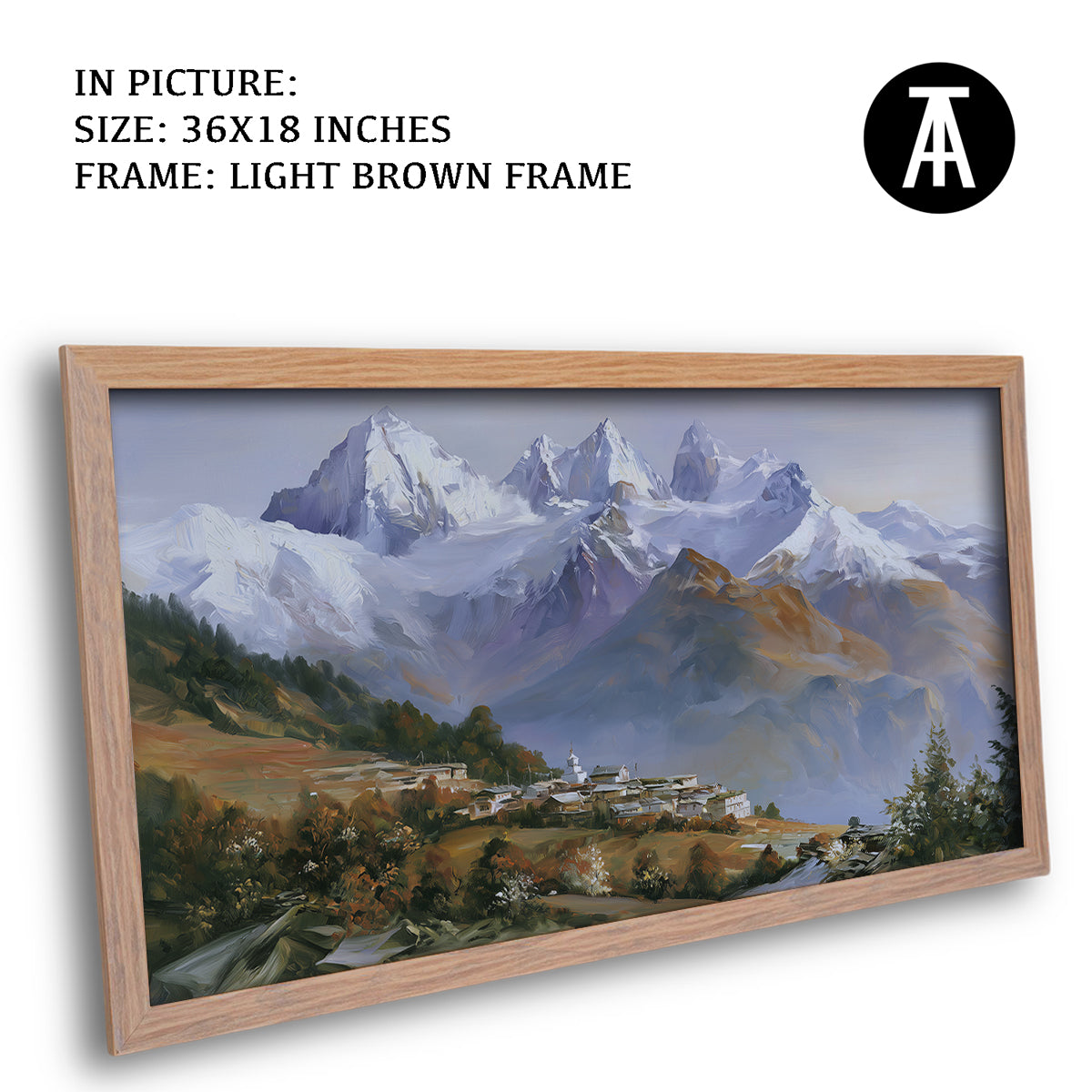 Artwork in Light Brown Frame