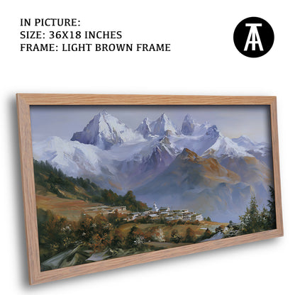 Artwork in Light Brown Frame