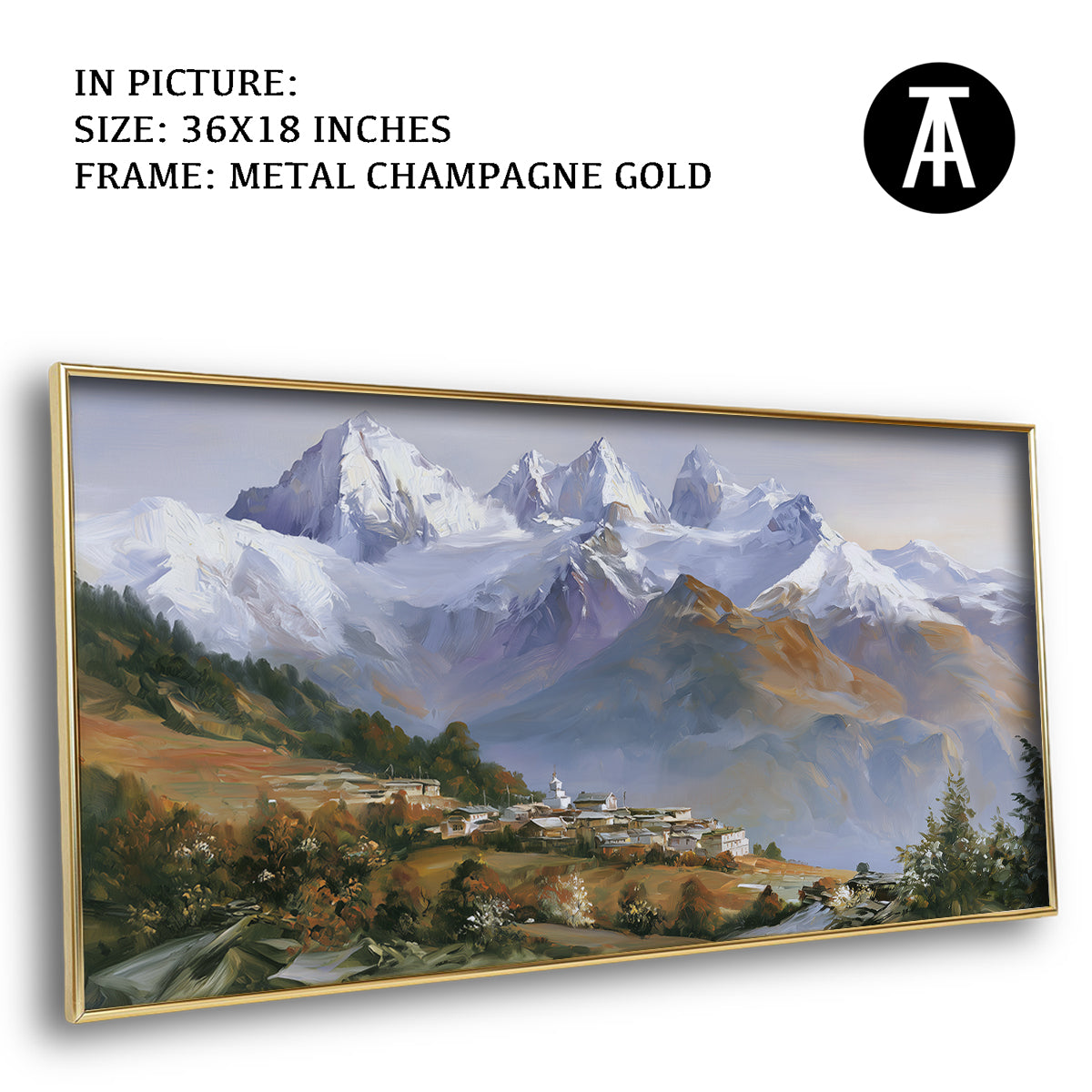 Artwork in Metal Champagne Gold Frame